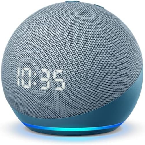 Echo Dot (5th Gen) with clock  Compact smart speaker with Alexa –