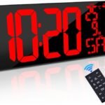 Xflyee 18" Large Digital Wall Clock with Remote Control