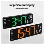 13/16 Inches Large LED Digital Wall Clock ,Wall Mounted Remote Control Temperature Date Week Display Timer Dual Alarm Clock