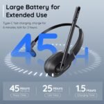 Taotronics Tebe Microphone Headset Mono Bluetooth Office Earphones Head-Mounted