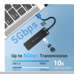 Vention-Airies 4 Port High Speed ​​USB 2.0 3.0 Portable OTG Splitter for Apple Macbook Air Laptop PC Tablet