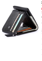 CONTACT'S Genuine Crazy Horse Leather Men Wallets Vintage Trifold Wallet Zip Coin Pocket Purse Cowhide Leather Wallet For Mens - Image 3