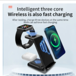100W Wireless Charger 3 In 1 Stand Dock For Apple Watch 8 7 AirPods iPhone15 14 13 12 11 XS X 8 Induction Fast Charging Station