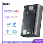 KuWFi 5200mAh LTE Router Portable Mini 4G Router 150Mbps Wireless Wi-Fi Outdoor Travel Hotspot SIM Card Slot USB Output Power Mifi