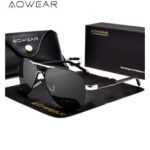 Aowear men's polarized mirror sunglasses for man hd driving