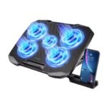 Laptop Cooling Pad for 12-17 Inch Laptop Cooler Stand, 5Quiet Fans, 5 Adjustable Angle with Phone Holder