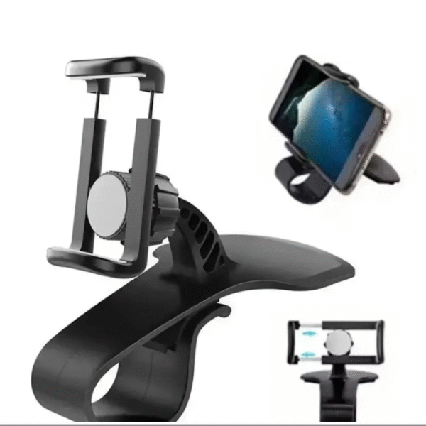 Universal Dashboard Car Phone Holder – Clip Mount for GPS & Smartphones