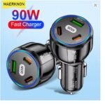 90W USB Car Charger 3 Port PD Type C Fast Charging Car Phone Adapter For iPhone 14 13 Xiaomi Samsung Quick Charge Charger In Car
