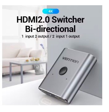 Vention HDMI Switcher 4K 60Hz Bi-Direction 2.0 HDMI Switch 1x2/2x1 Adapter for PS4/5 Xiaomi TV Box 8K HDMI 2.1 Splitter