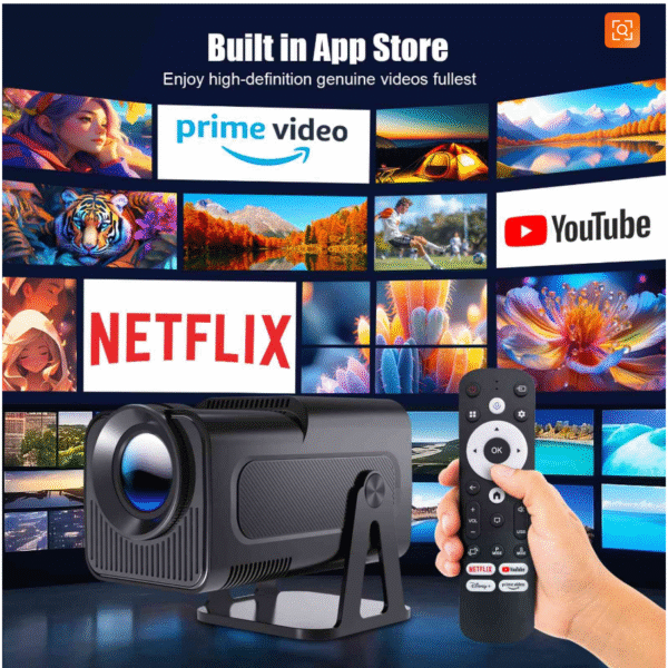 HY320NTV 4K 1080P 420ANSI 8GB/2gb  Android 13 Netflix Officially Licensed  Projector IPTV With Amlogic S950D4 Dual WiFi BT5.2 Voice