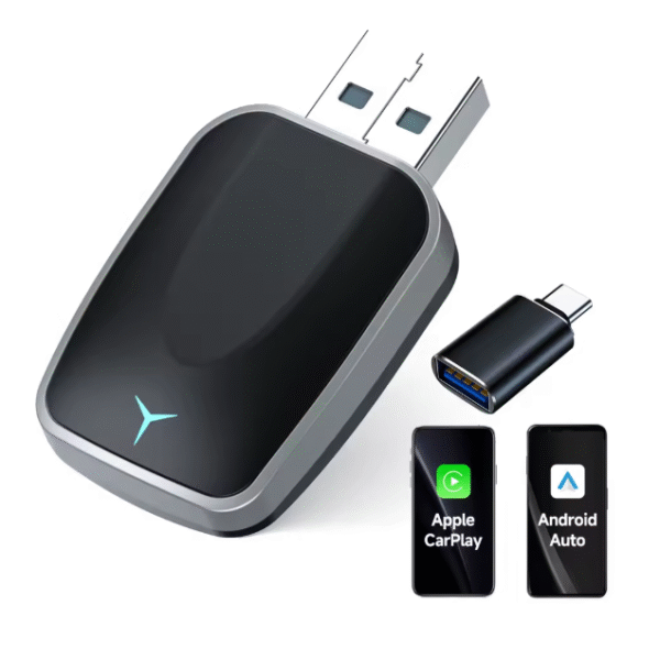 2-in-1 Wired to Wireless CarPlay Adapter & Android Auto Wireless Adapter Plug & Play