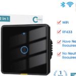 SMATRUL 1gang Timing Voice App Alexa, Google Home Tuya Smart Home No Neutral Wire