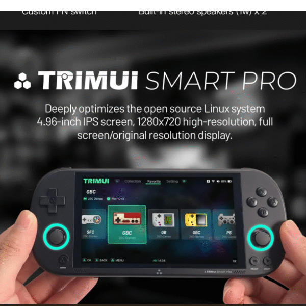 Trimui Smart Pro Handheld Game Console 4.96''IPS Screen Linux System Joystick RGB Lighting Smartpro Retro Video Game Player Gift