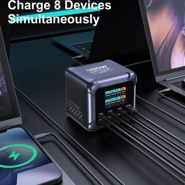 420W GaN Charger PPS PD3.1 140W USB Type C Charger Digital Display Fast Charging Station for MacBook iPhone 17 Samsung