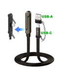 2-in-1 USB-C Type-C Cable with Foldable Smartphone Holder, 240W Fast Charging, Multifunctional Data Cable with Phone Charging Stand, PD Cable