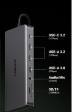 UGREEN 13-in-1 USB-C Hub with Triple 4K Display, DP 10Gbps, , PD100W, SD/TF Docking Station for MacBook Pro Air, Dell XPS