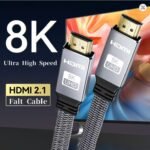 8K HDMI Flat Cable 48Gbps High Speed 8K60 4K120 144Hz Braided HDMI 2.1 Cord 3D eARC HDCP 2.2&2.3 Compatible with Roku TV/PS5 - Image 6