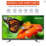 8K HDMI Flat Cable 48Gbps High Speed 8K60 4K120 144Hz Braided HDMI 2.1 Cord 3D eARC HDCP 2.2&2.3 Compatible with Roku TV/PS5 - Image 5