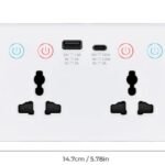 Double Smart Wi-Fi Tuya Wall Socket Power Monitor Tuya Smart Life Voice Control Alexa Power Monitor US EU UK Plug USB Type-C Socket 10A WiFi Wall Socket