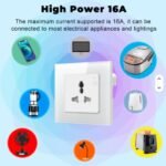 Single 16A WiFi Smart Wall Socket Power Monitor Tuya Smart Life Alexa/Google Home Voice Control SDK Compatible US/EU/UK PlugSingle - Image 3