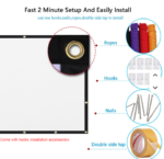 150 inches Universal Fabric  Portable 16:9 Projector Screen, Indoor Canvas Screen for Home / Outdoor Traveling Projection Screens - Image 5
