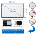 150 inches Universal Fabric  Portable 16:9 Projector Screen, Indoor Canvas Screen for Home / Outdoor Traveling Projection Screens - Image 4