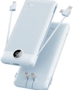 VRURC Portable Charger Built-in Cables and AC Wall Plug, USB C Power Bank 10000mAh - Image 5