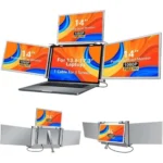 XRH 15.6 inch Quad-Display Laptop Screen Extender, 1080P FHD Portable Monitor with Auto-Rotation External LCD