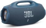 JBL Boombox 4 - Most Powerful Portable Waterproof Speaker with Massive Pro Sound, Up to 34 Hours of Playtime, & Multi-Speaker Connection by Auracast™ (Blue)]1