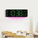 Huayang 6678R RGB Ambient Light Wall Clock Digital Display with Remote Control Temperature Date Multifunction Modern Wall Decor - Image 4
