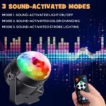 7-Mode Disco Ball Strobe Lamp LED Light Source Remote Control Party Lights for DJ Dance Birthday Festival Decor