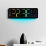 Huayang 6678R RGB Ambient Light Wall Clock Digital Display with Remote Control Temperature Date Multifunction Modern Wall Decor - Image 5