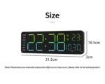 Huayang 6678R RGB Ambient Light Wall Clock Digital Display with Remote Control Temperature Date Multifunction Modern Wall Decor - Image 2