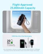 Anker Power 165W 25000mAh Bank  Fast Charging Battery Pack Built in Cables Ultra Fast Portable Charger for Mobile Phone Laptops - Image 3