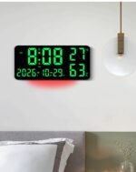 GH0750 Color Changing LED Wall Clock Large Display Temp Humidity Dual Alarm Wall Table - Image 6