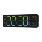 Huayang 6678R RGB Ambient Light Wall Clock Digital Display with Remote Control Temperature Date Multifunction Modern Wall Decor - Image 3