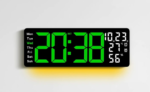 6669 17.3 Inch Large LED Wall Clock Temperature Humidity Monitor with Ambient Light Multi Function Digital Clock - Image 5
