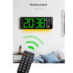 6669 17.3 Inch Large LED Wall Clock Temperature Humidity Monitor with Ambient Light Multi Function Digital Clock