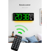 6669 17.3 Inch Large LED Wall Clock Temperature Humidity Monitor with Ambient Light Multi Function Digital Clock