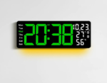 6669 17.3 Inch Large LED Wall Clock Temperature Humidity Monitor with Ambient Light Multi Function Digital Clock - Image 3