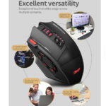 ZELOTES F-13 Optical Wireless Gaming Mouse with Multi-key Programming 2.4G Wireless BT Gaming Grade Three-mode Mouse Right Hand