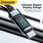 ESSAGER ES-X47 2m  Braided Led Display QC PD 100W 5A C to C Cable Mobile Phone Fast Charger Usb Type C Data Cables - Image 4