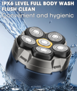 FK-8750 Cordless 6D Magnetic Blade Mens Rotary Shavers Travel Lock Waterproof IPX6 Rechargeable LCD Body Shaver 90-Minute - Image 4