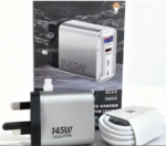 UK Plug 145W Cell Phone Fast Charging Type-c PD USB Type c Charger With Usb c Cable 145W Quick Charge Usb-c Power Adapter