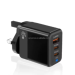 45W UK Plug  USB C Quick Charging Power Adapter 45W USB Type c PD Charger With LCD Display QC3.0 Fast Charge