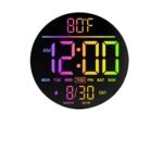 10-Inch Screen Large Digital Wall Clock with Timer Dimmer LED Display 8 Vibrant Colors Round Design Thermometer Alarm - Image 3