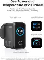 Anker Zolo 140W Max 4-Port GaN Charging Blocks,Smart Display for MacBook Charger | Fast Charger USB C Power Adapter with Touch Controls for Macbook Pro,iPad,iPhone 17/16 Series - Image 3