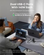 Anker Zolo 140W Max 4-Port GaN Charging Blocks,Smart Display for MacBook Charger | Fast Charger USB C Power Adapter with Touch Controls for Macbook Pro,iPad,iPhone 17/16 Series - Image 4