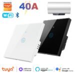 40A Smart Wifi Water Heater Switch EU/UK BLE Wireless Remote Control Boiler Switch Wifi Compatible with Alecksa /GoogleHome/IFTTT