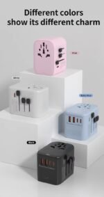 65W GaN Universal Travel Adapter for US UK AUS EU International Plug AC 100-250V Worldwide Power Adapter Charger - Image 5